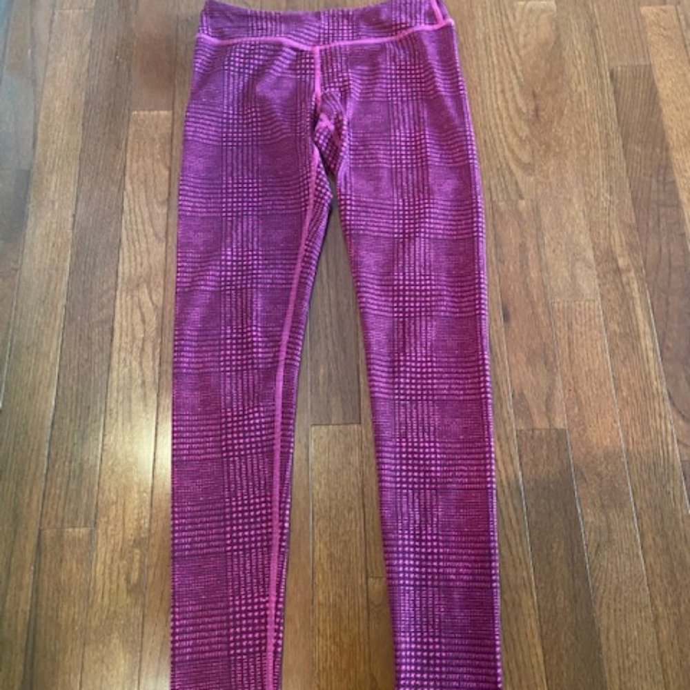 IVIVVA Hot Pink Plaid Girls Rhythmic Tights sz14